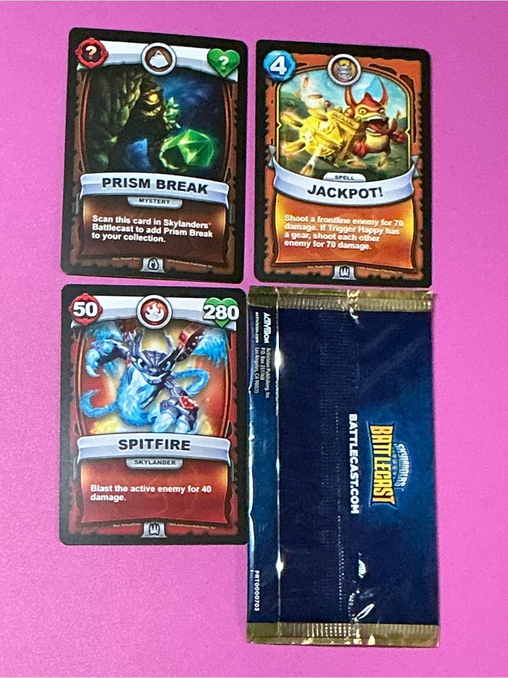 Battlecast Trading Cards - Blue & Multicolor Card Pack and Character Cards